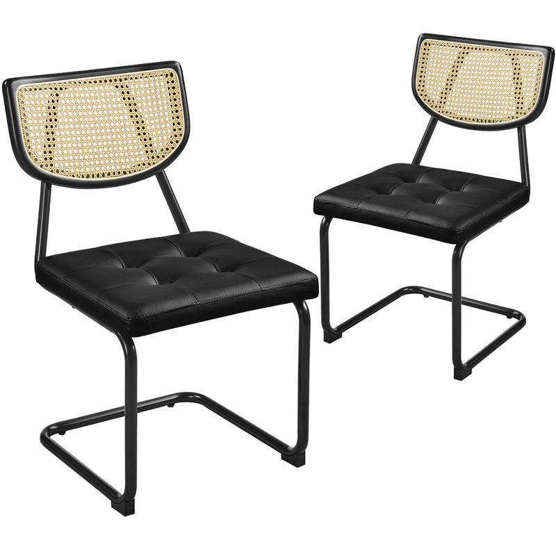 Cinelli 24'' H Upholstered Side Chair, Black, Black