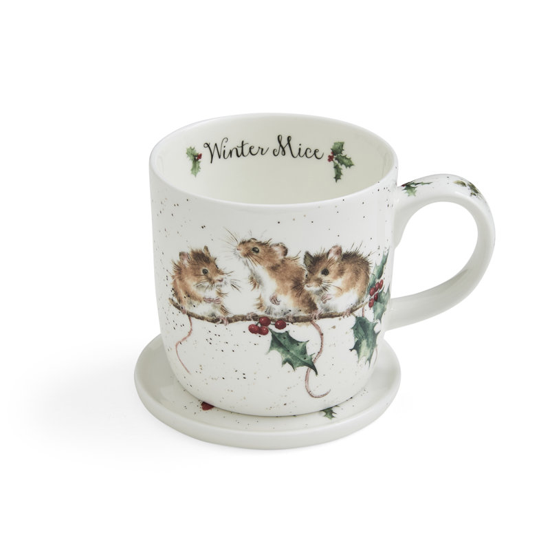 Classic Wrendale Designs,  Winter Mice Mug & Coaster