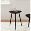 Table de bout triangulaire moderne en bois de manguier massif, finition noire foncée, table en bois avec pieds évasés, idéale pour exposer des vases, hauteur de 20 pouces