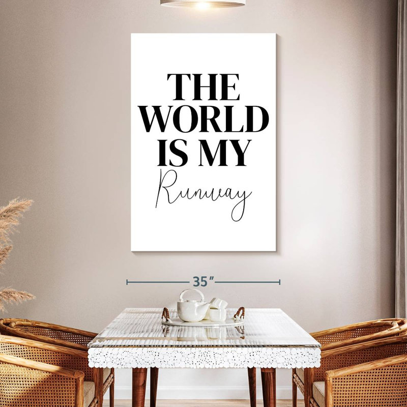World Runway Typography, 51" H x 34" W