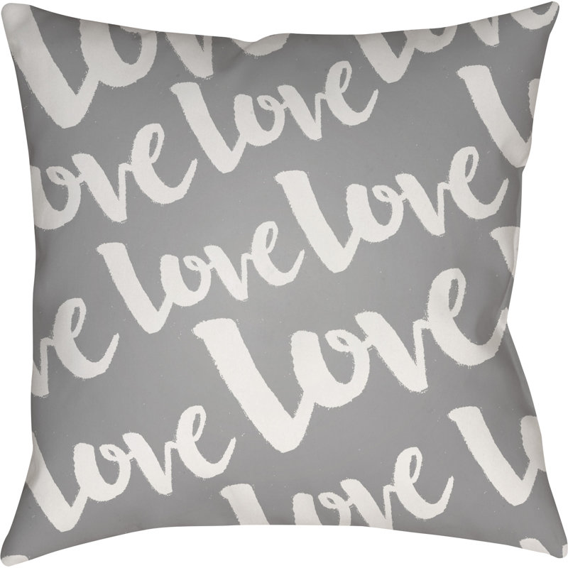Outdoor Throw Pillow, 20" H x 20" W x 4" D, Gray