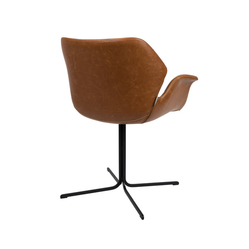Nikki All Butterfly Chair, Brown Faux Leather