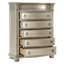 Commode de rangement de luxe à finition argentée 1 pièce avec 5 tiroirs en marbre véritable de style européen