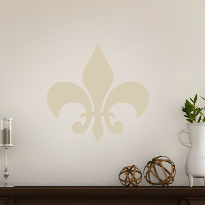 Adhésif décoratif fleur de lis, Beige