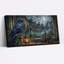 Art mural sur toile Black Raven perché sur un rebord de pierre-133468575