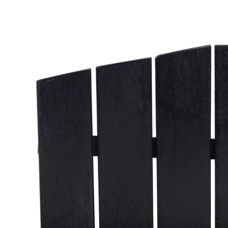 Boonville Eucalyptus Outdoor Adirondack Set, Black