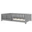 Lit simple avec bibliothèque intégrée et barrière de sécurité de haute qualité, gris-1840194868-1840194870