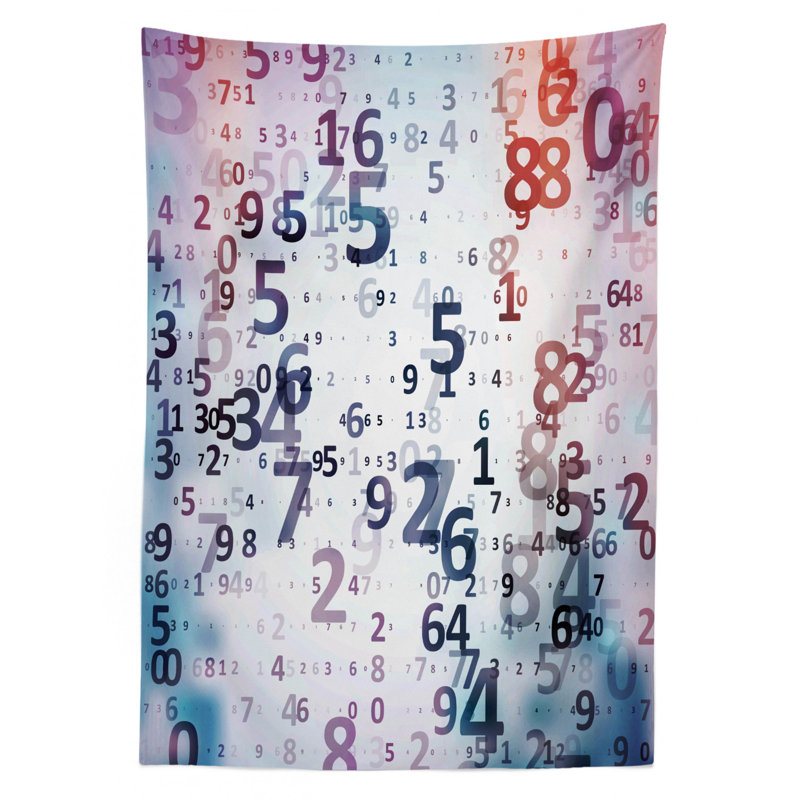 Digital Code Numbers Computer Database Science Information Technology Themed Art Tablecloth, 84" x 60"