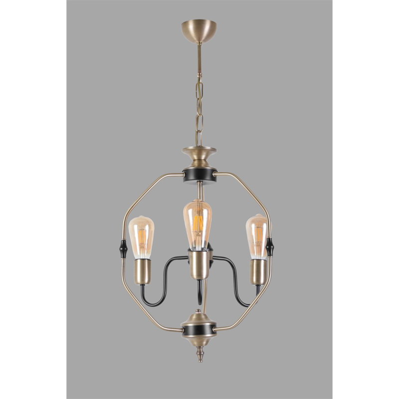 Lustre géométrique à 3 lumières Chou, Cuivre