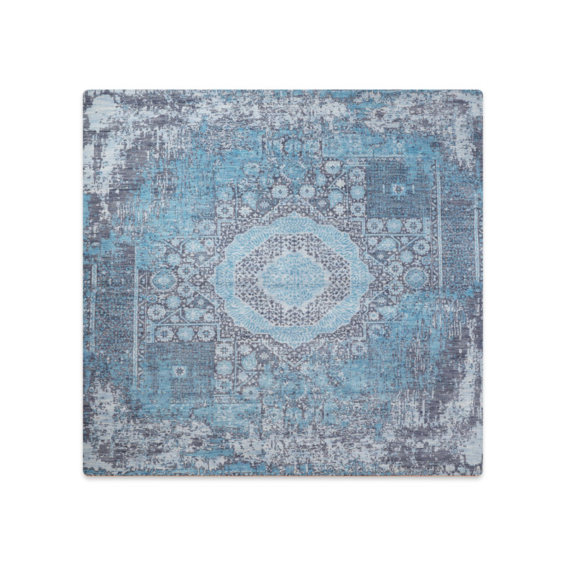Hand Loom Knotted Wool Oriental Multicolor Square Indoor Area Rug, Square 8'
