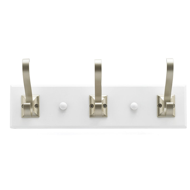 Porte-manteaux mural transitionnel, Blanc / nickel mat