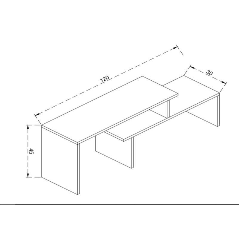 Meuble télé moderne avec pieds en métal, noir et anthracite, 47,2 po x 17,7 po x 11,8 po | 100% panneau de particules enduit de mélamine, épaisseur: 0,7 pouce | Plusieurs tablettes, fixation murale, supporte jusqu'à 66,1 lb | Design élégant et fonctionnel