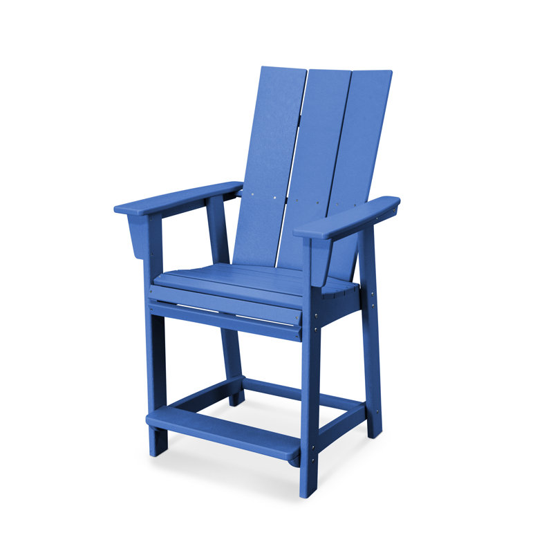 Chaise de comptoir POLYWOOD Adirondack, 23,28 po, Bleu pacifique