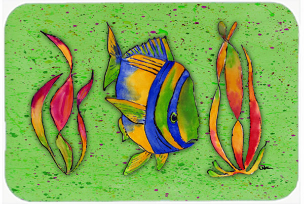 Planche à découper en verre de poisson tropical caroline, Vert