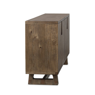Lyra 78" Reclaimed Pine Wood Buffet Sideboard In Smoke Brown