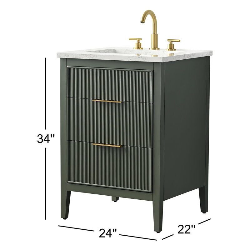 Emma 24" W Single Vanity, Vintage Green
