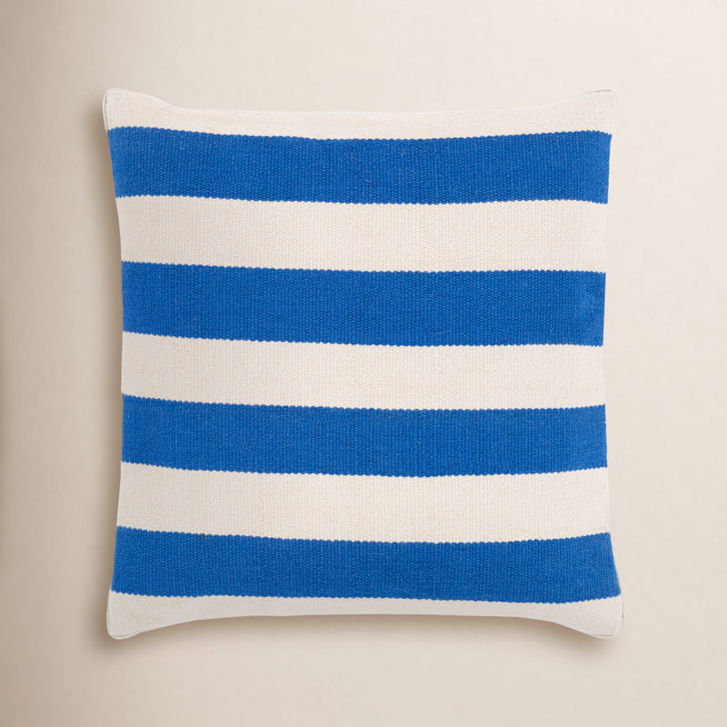 Coussin Brady, Bleu, 20 po x 20 po, Housse de coussin seulement - sans insert
