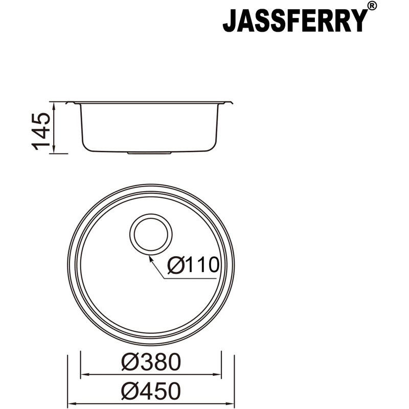 Belfry Kitchen Amesbury 450mm W Single Bowl Stainless Steel Drop-In Kitchen Sink 0