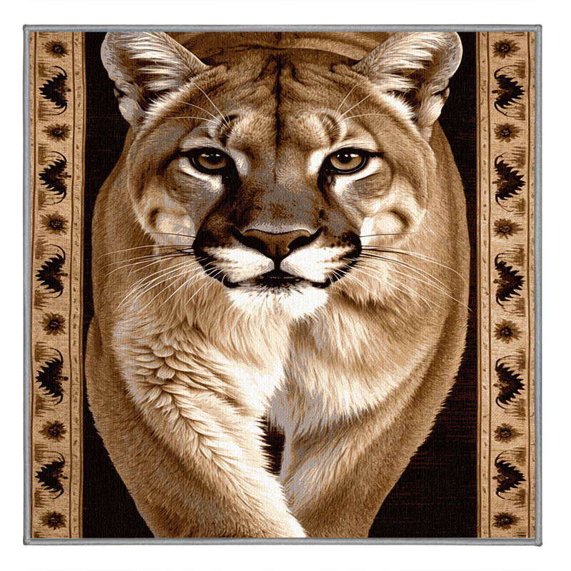  Tapis lavable Mountain Lion, Carré 3 pi