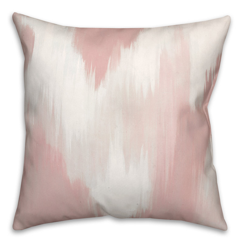 Coussin décoratif à motif abstrait, Rose, 18 po x 18 po