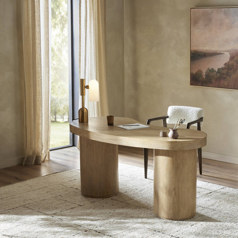 Leeds Writing Desk, Caramel Burl