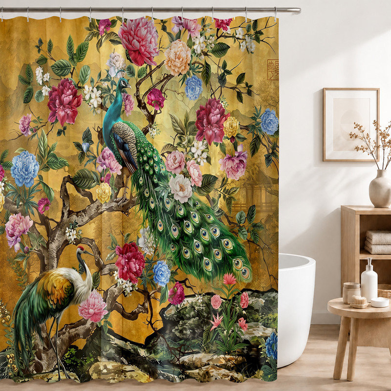 Rideaux de douche avec crochets inclus