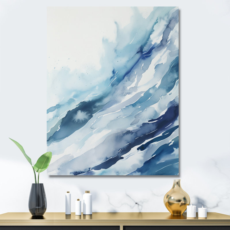 Bleu tourbillon III sur toile, H 20 po x l 12 po x P 1 po, Toile tendue