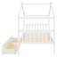 Lit simple pour enfant avec tiroirs de rangement - lit plateforme en bois, maisonnette pour chambre à coucher, finition blanche-1154172930-1154172929