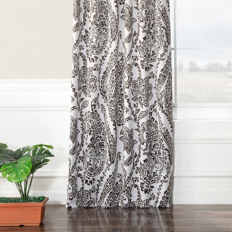 Alexiyana Vintage Paisley Room Darkening Curtains For Bedroom & Living Room Curtains (1 Panel), 50"W x 108"L, Tea Time Ochre