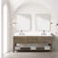 Meuble-lavabo double en chêne blanc 80 po X P 22 po D, dessus en marbre de Carrare, ensemble de robinet et Miroirs-118024587
