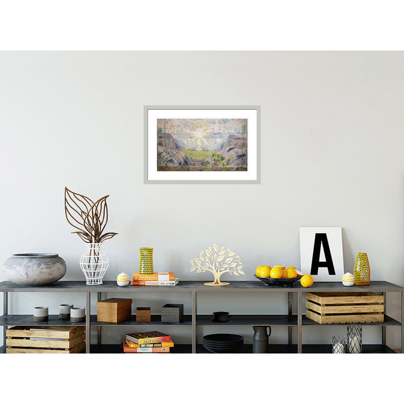 «The Sun» par Edvard Munch - impression giclée encadrée, 19.84" H x 29.5" W