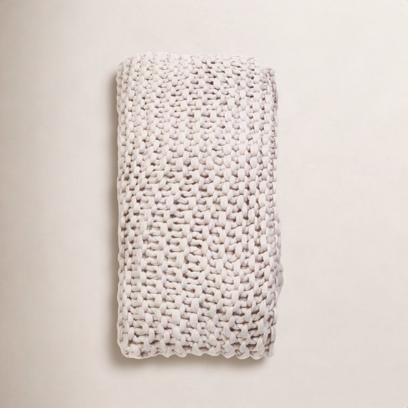 Jeté en tricot Finn, Blanc antique