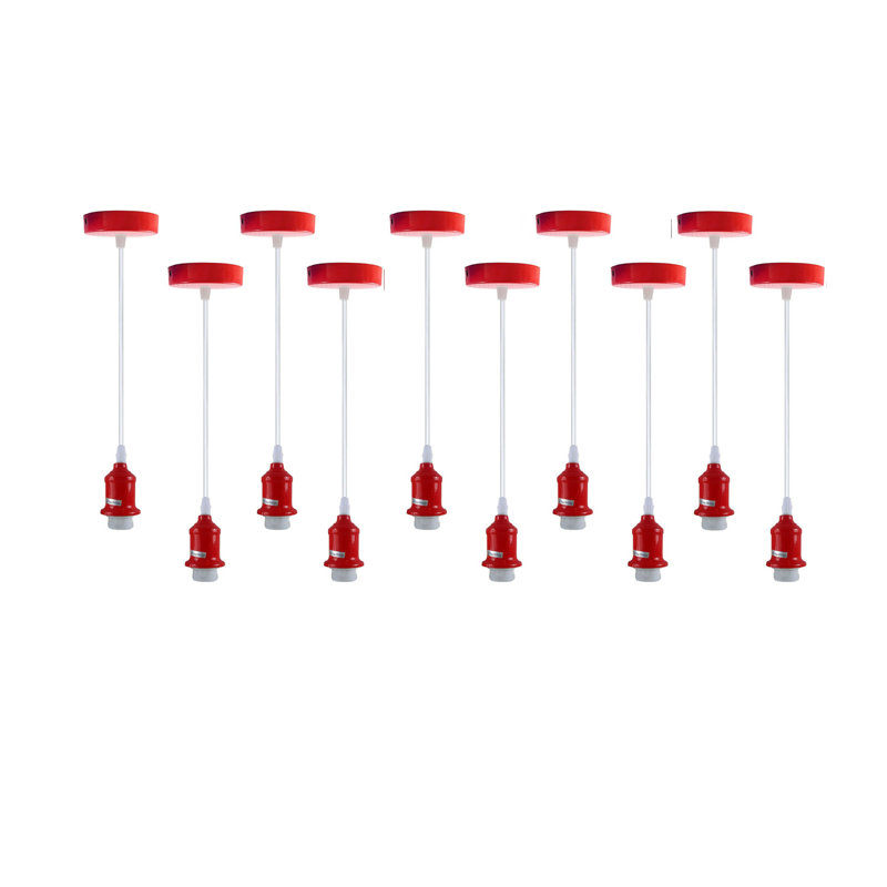 Abdulameer  10x Industrial Lampshade Addable  E27 Pendant Light Holder Set – Williston Forge Adjustable Ceiling Fittings with 95cm Cable for Home or Commercial Use