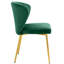 Chaise de salle à manger moderne à oreilles en velours capitonné vert avec pattes en métal-1058660649