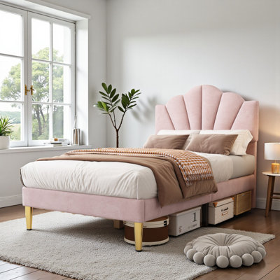 Aarna Velvet Upholstered Bed