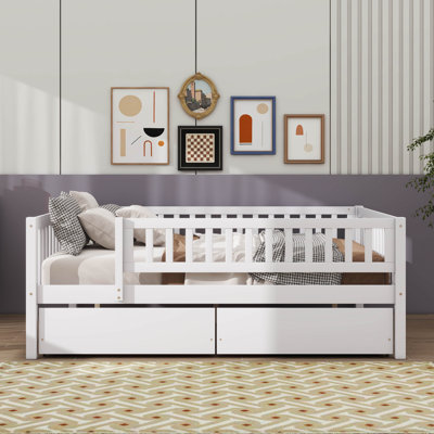 Wooden Daybed Featuring Two Drawers