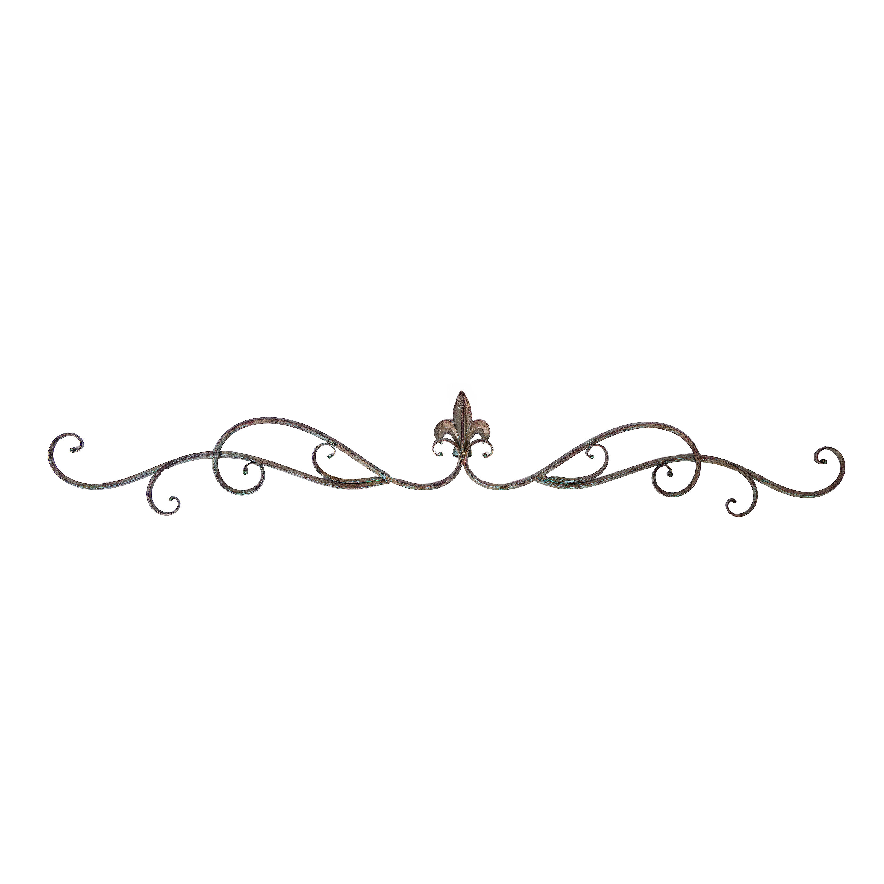 Fleur De Lis Living Fleur-de-lis Scroll Metal Wall Accent In Natural ...