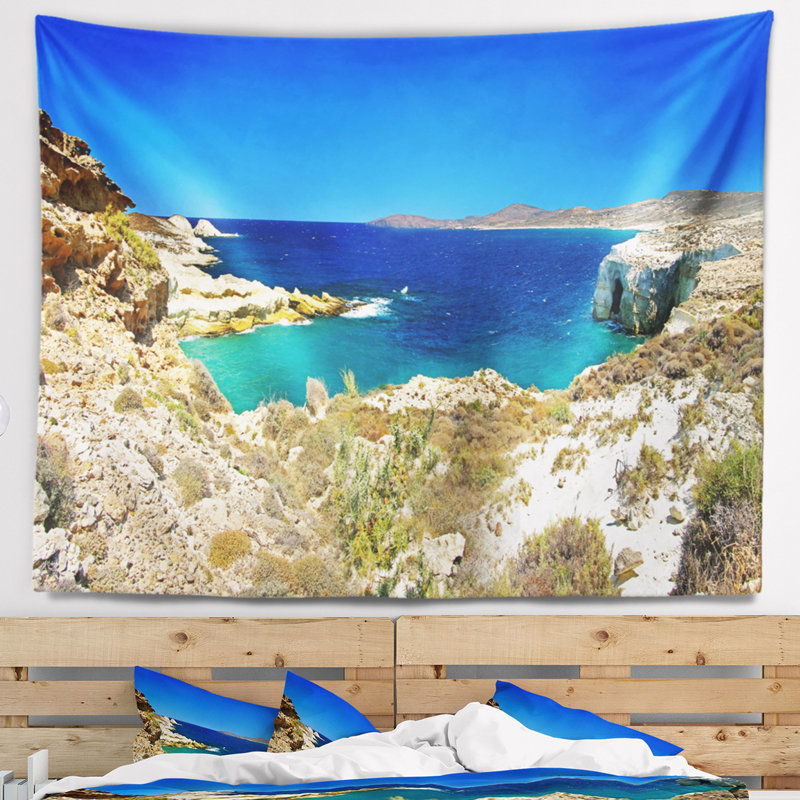 Tapisserie panorama milos island bay shore, H 50 po x l 60 po