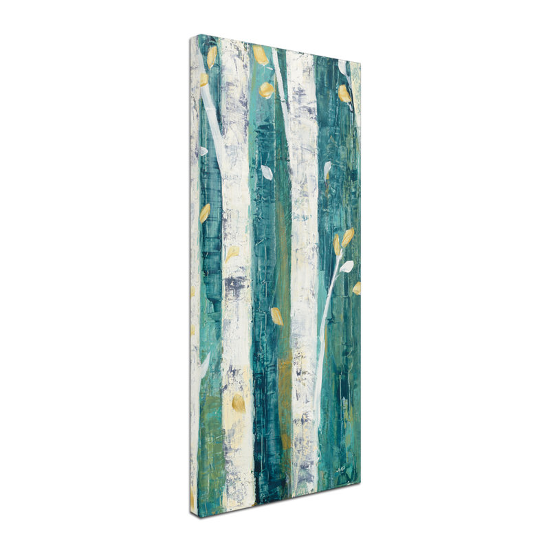 «Birches in Spring Panel II», reproduction sur toile tendue, H 24 po x l 10 po