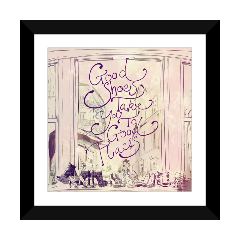 « good chaussures », reproduction de photo sur toile tendue, H 16 po x l 16 po x P 1 po, Papier d'art encadré noir, Blanc