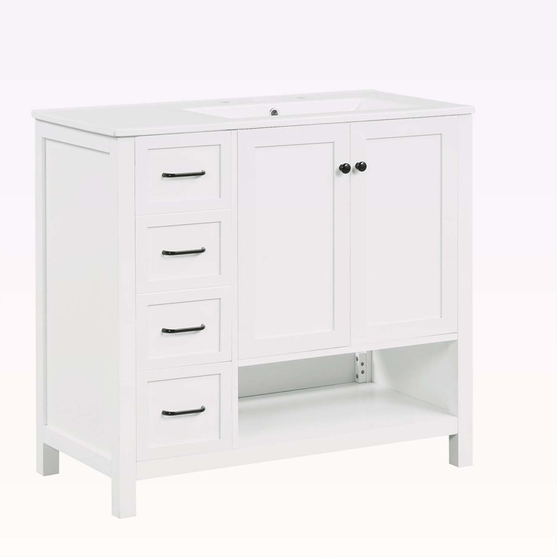 Meuble-lavabo 36 po avec comptoir d'évier, Blanc