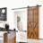 T-Shape Design Top Mount Black Rustic Standard Single Track One Door Barn Door Hardware Kit (Door Not Included)-1691104409