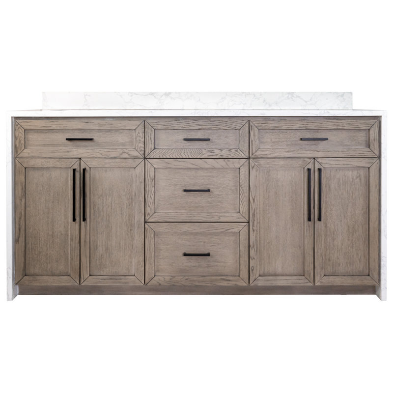 Ensemble de meuble-lavabo 72 po Akalya, Chêne gris