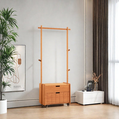 Mobile Coat Rack with Storage Drawers