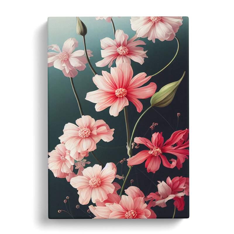 Traditional Flowers - Print, Wrapped Canvas, 50cm H x 35cm W x 3cm D, No Matte