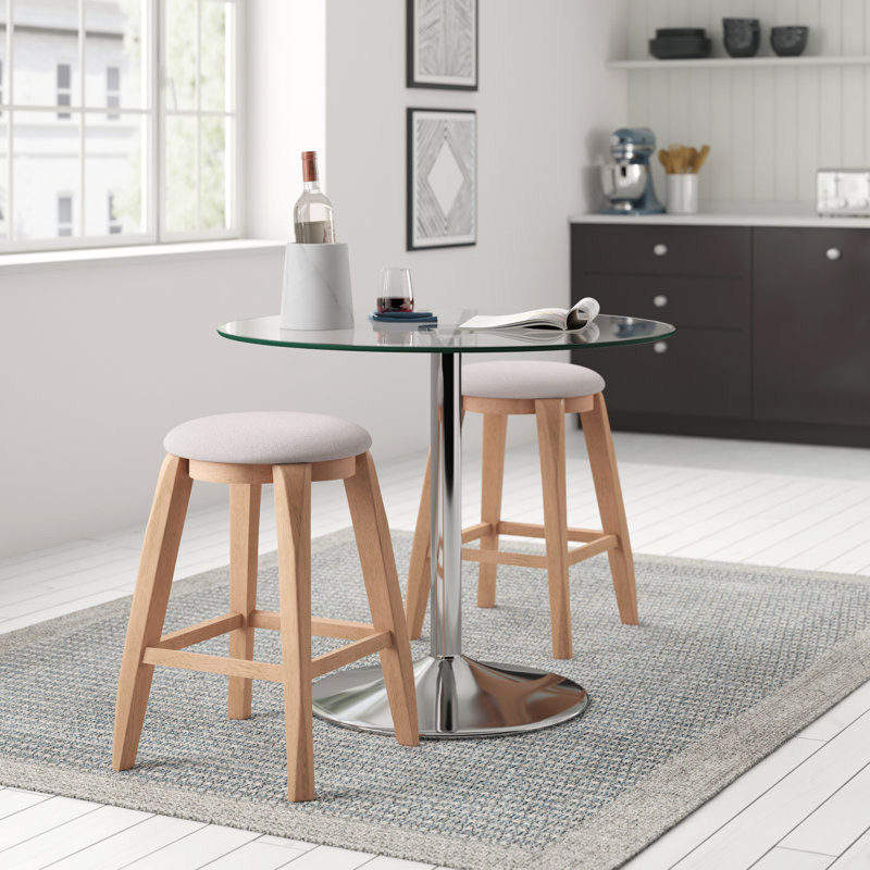 Ember Round Glass Top Metal Base Dining Table