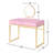 Rectangular Vanity Desk With Mirror And Jewelry Tray