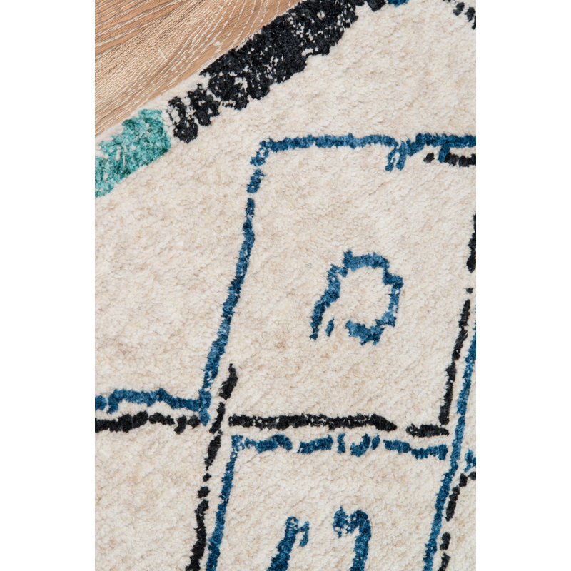 Oriental ivoire tapis décoratif Valora, Rectangle 7 pi 6 po x 9 pi 6 po