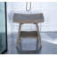 Banc de douche contemporain en teck avec tablette au fini gris