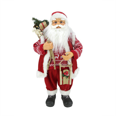 Figurine de père Noël debout 24 po rouge et blanc